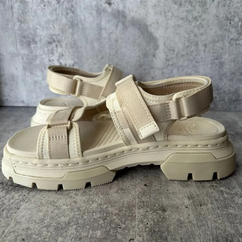 DR. MARTENS FORSTER AJAX LEATHER WEDDING SANDALS EGRET Size Women’s 7 / Men’s 6